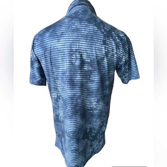 PUMA Golf Cloudspun Blue Dye Stripe Polo Performance Shirt NWOT Size MEDIUM - Picture 3 of 12